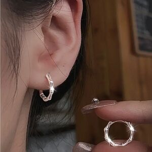 Trending Sterling Silver Bamboo Earrings